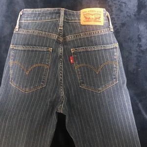 Levi Strauss & Co. high rise skinny white stripes